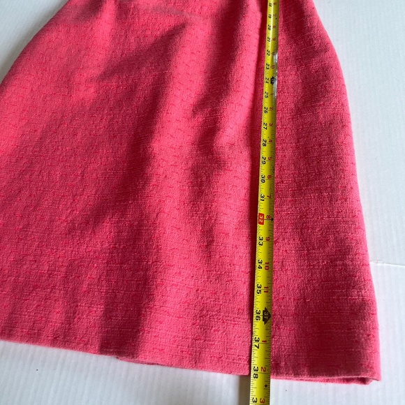 Kate Spade Sz 8 Coral Pink Midi Lined Tank Sheath V Neck Dress Back Zip - Picture 11 of 12